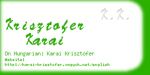 krisztofer karai business card